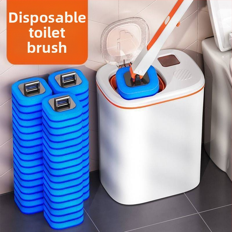 Jednorázový set toaletnej kefy, nástenné prevedenie, pre japonskú kúpeľňu, s vymeniteľnou hlavou, z plastu