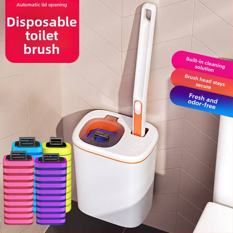 Jednorázový set toaletnej kefy, nástenné prevedenie, pre japonskú kúpeľňu, s vymeniteľnou hlavou, z plastu