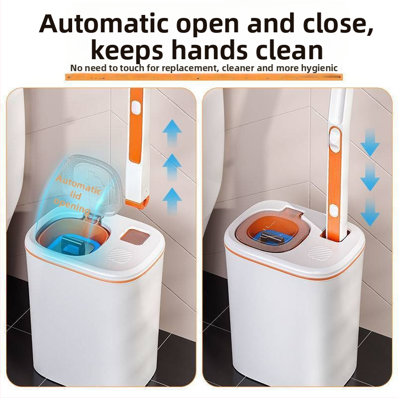 Jednorázový set toaletnej kefy, nástenné prevedenie, pre japonskú kúpeľňu, s vymeniteľnou hlavou, z plastu