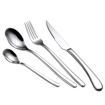 Zapadni set posuđa za stol s nožem za steak, vilicom i žlicom – nehrđajući čelik 201, poliranje ogledalom, stil lagani luksuz retro, mogućnost tiskanja logotipa