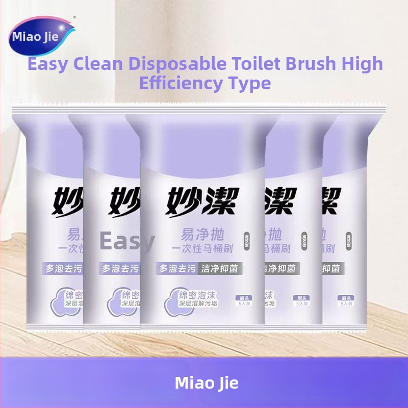 Egyszer használatos vécé kefés készlet hosszú nyéllel, műanyagból, modern minimalista stílusú fürdőszobába