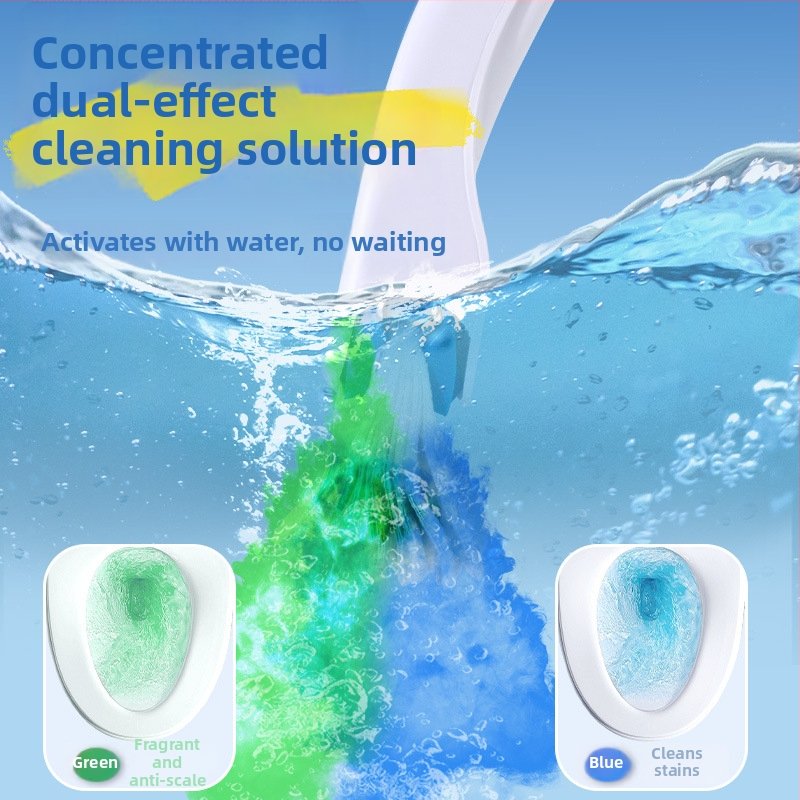 Yunlei Jednorázová sada toaletnej kefy, 1 kefka + 12 náhradných hlavíc, citrónová vôňa, plast