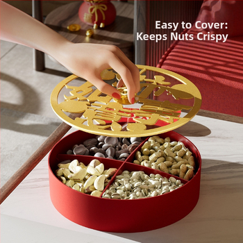 Beishan műanyag gyümölcstál fedővel, dió és aszalt gyümölcsök tárolására, 2024 megjelenés