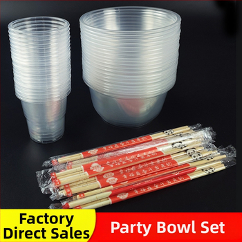 Egyszer használatos műanyag étkészlet poharakkal és kerek tálakkal, otthoni és üzleti felhasználásra; vastagabb műanyag esküvői poharak; logó nyomtatás lehetséges