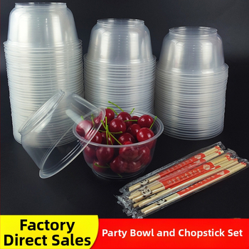 Egyszer használatos műanyag étkészlet poharakkal és kerek tálakkal, otthoni és üzleti felhasználásra; vastagabb műanyag esküvői poharak; logó nyomtatás lehetséges