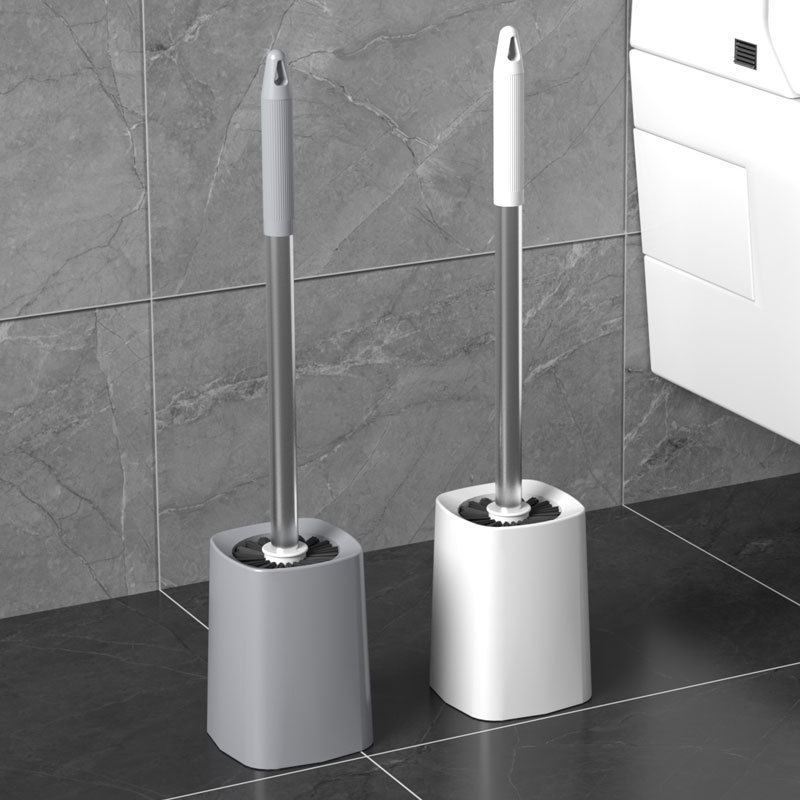 Set četke za WC s bazom i dugom ručkom, bez mrtvih kutova (plastika; uključuje 2 četke i 2 baze)