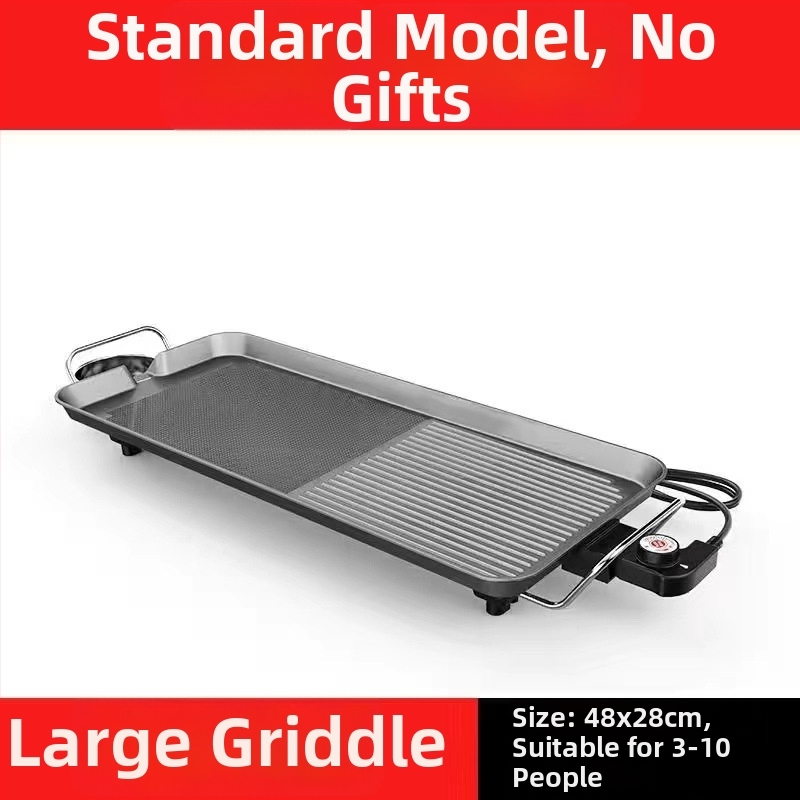 Füstmentes elektromos grillsütő serpenyő, tapadásmentes bevonattal, alumínium kivitel, négyzet alakú, hordozható