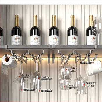 Nástenný držiak na poháre na víno, bez vŕtania, z karbónovej ocele, moderný minimalistický štýl, Ermo