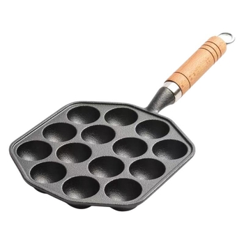 Takoyaki tiganj od lijevanog željeza bez premaza, okruglog oblika, porijeklo: Hebei Xingtai