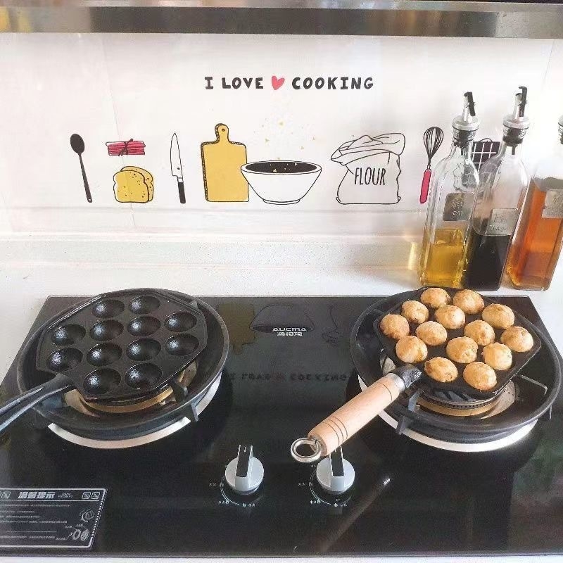Takoyaki tiganj od lijevanog željeza bez premaza, okruglog oblika, porijeklo: Hebei Xingtai