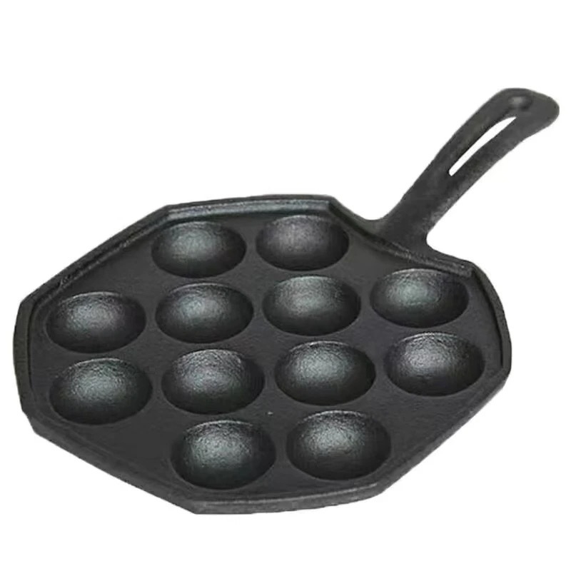 Takoyaki tiganj od lijevanog željeza bez premaza, okruglog oblika, porijeklo: Hebei Xingtai