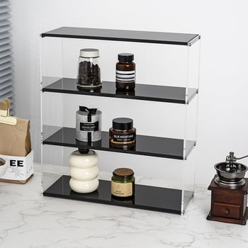 Дисплей рафт за чаши от акрил и неръждаема стомана за настолен плот – Xintao, модел Acrylic Stainless Steel Display Rack, Материал: неръждаема стомана, Подходящо: дневна/спалня/настолен плот, Сглобяем.