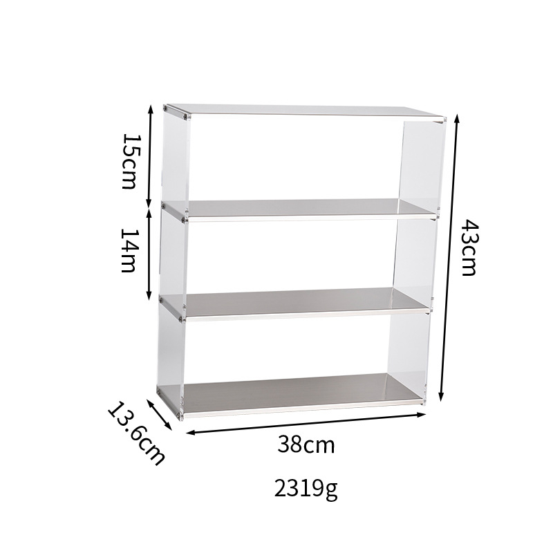 Дисплей рафт за чаши от акрил и неръждаема стомана за настолен плот – Xintao, модел Acrylic Stainless Steel Display Rack, Материал: неръждаема стомана, Подходящо: дневна/спалня/настолен плот, Сглобяем.