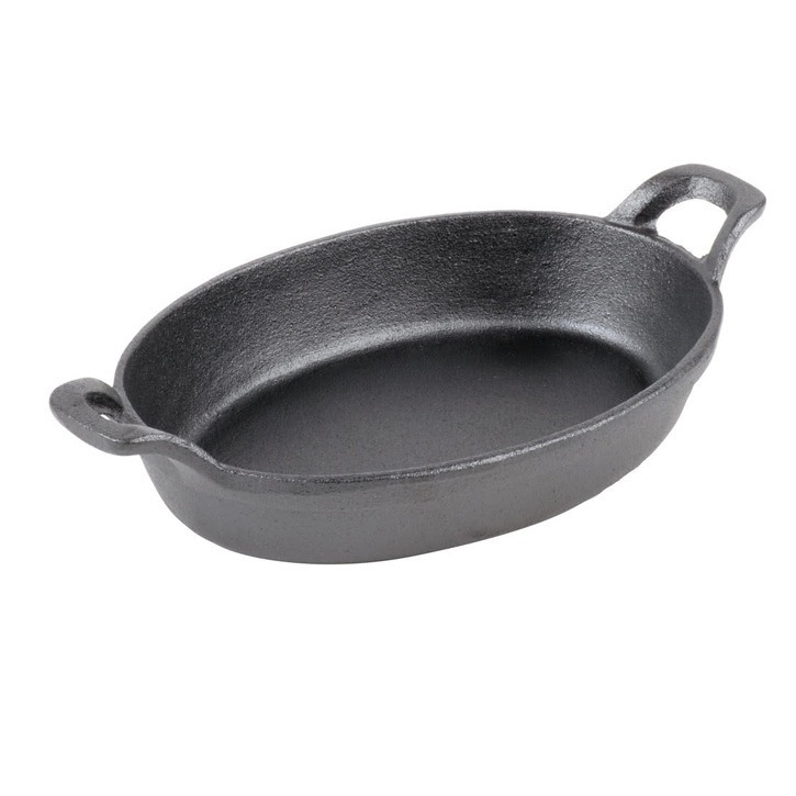 Toler lijevano željezna ravna tiganj bez premaza, model 19.5-30, dno od lijevanog željeza, tijelo od sirovog željeza, dubina 3-4.5 cm
