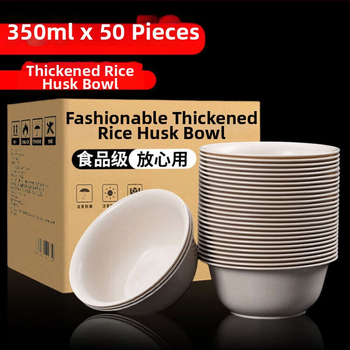 Jednorazová misa z ryžovej šupky – hrubšia konštrukcia, potravinárska kvalita, odolná voči vysokým teplotám, biologicky odbúrateľná