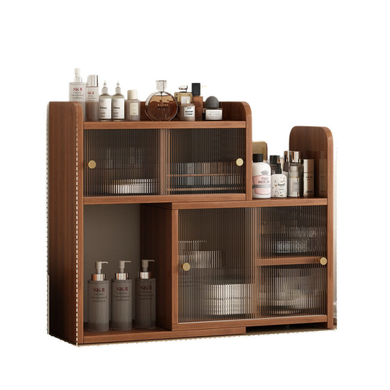 Ράφι αποθήκευσης επιτραπέζιο με 4 επίπεδα, κάθετος ντουλάπι σε ιαπωνικό στυλ για θήκη φλυτζανιών καφέ και αξεσουάρ τσαγιού, κατασκευή από πυκνή πλάκα