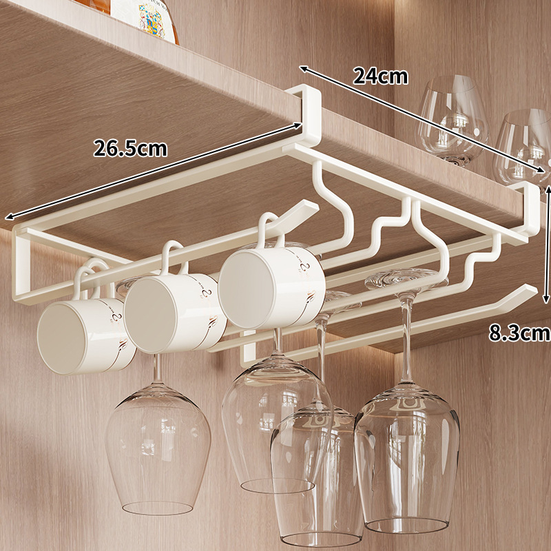 Držač za čaše vina, zidni, karbonska čelična konstrukcija, moderan minimalistički dizajn, standardna specifikacija