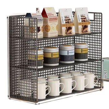 3-επίπεδη επιτραπέζια οργάνωση για φλυτζάνια από σίδερο, φορητή, χωρίς εγκατάσταση, χωρίς τρύπες