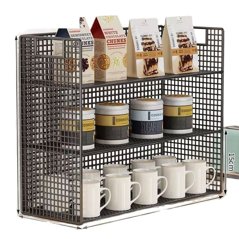 3-επίπεδη επιτραπέζια οργάνωση για φλυτζάνια από σίδερο, φορητή, χωρίς εγκατάσταση, χωρίς τρύπες