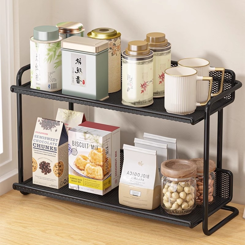 Dvoetažni stolni organizator za pohranu – višenamjenski organizator za čaše i grickalice