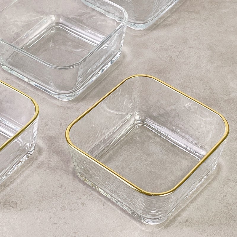 Γυάλινο τετράγωνο πιάτο σερβιρίσματος με δίσκο και διαμερίσματα, κατάλληλο για φούρνο μικροκυμάτων, στυλ ελαφριάς πολυτέλειας ρετρό