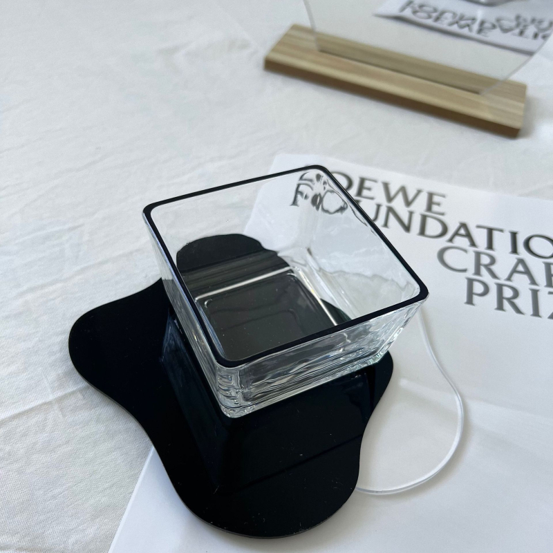 Γυάλινο τετράγωνο πιάτο σερβιρίσματος με δίσκο και διαμερίσματα, κατάλληλο για φούρνο μικροκυμάτων, στυλ ελαφριάς πολυτέλειας ρετρό