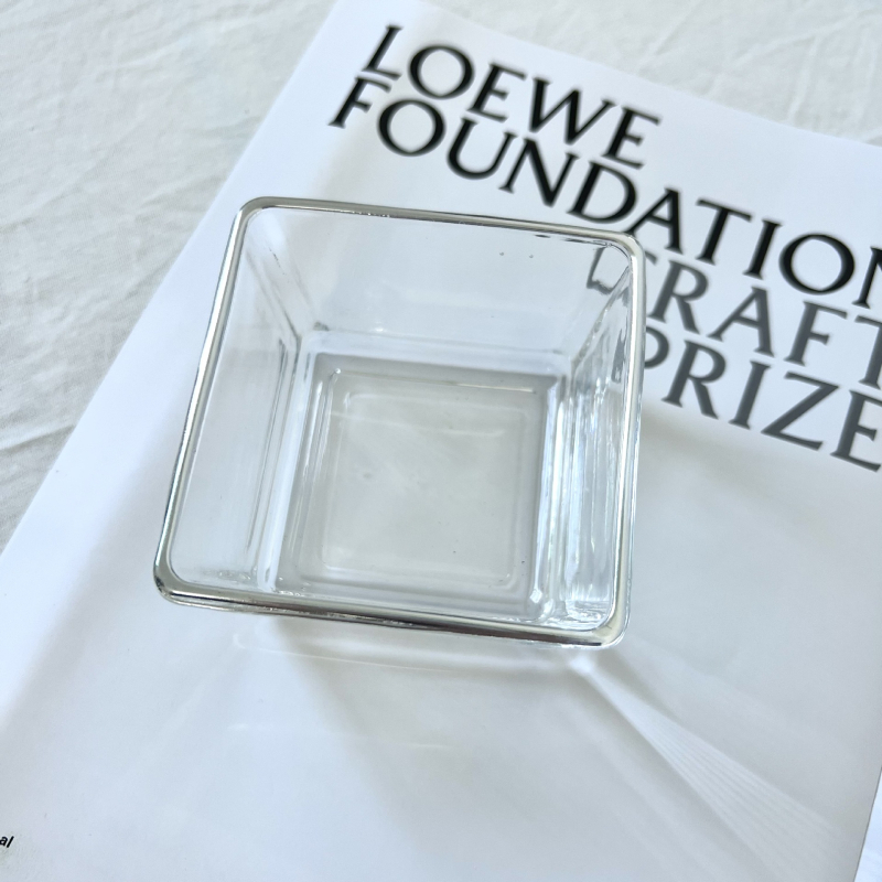 Γυάλινο τετράγωνο πιάτο σερβιρίσματος με δίσκο και διαμερίσματα, κατάλληλο για φούρνο μικροκυμάτων, στυλ ελαφριάς πολυτέλειας ρετρό