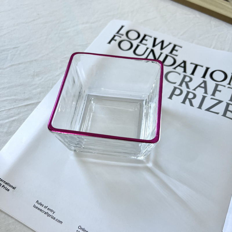 Γυάλινο τετράγωνο πιάτο σερβιρίσματος με δίσκο και διαμερίσματα, κατάλληλο για φούρνο μικροκυμάτων, στυλ ελαφριάς πολυτέλειας ρετρό