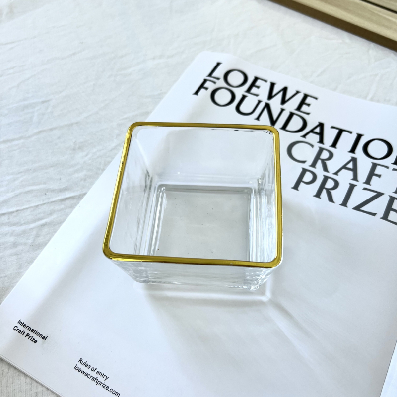 Γυάλινο τετράγωνο πιάτο σερβιρίσματος με δίσκο και διαμερίσματα, κατάλληλο για φούρνο μικροκυμάτων, στυλ ελαφριάς πολυτέλειας ρετρό