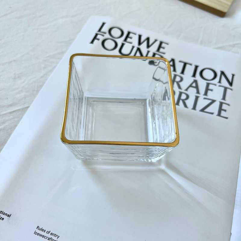 Γυάλινο τετράγωνο πιάτο σερβιρίσματος με δίσκο και διαμερίσματα, κατάλληλο για φούρνο μικροκυμάτων, στυλ ελαφριάς πολυτέλειας ρετρό