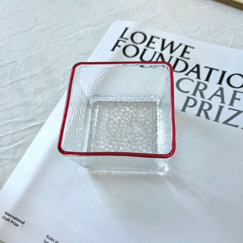 Γυάλινο τετράγωνο πιάτο σερβιρίσματος με δίσκο και διαμερίσματα, κατάλληλο για φούρνο μικροκυμάτων, στυλ ελαφριάς πολυτέλειας ρετρό