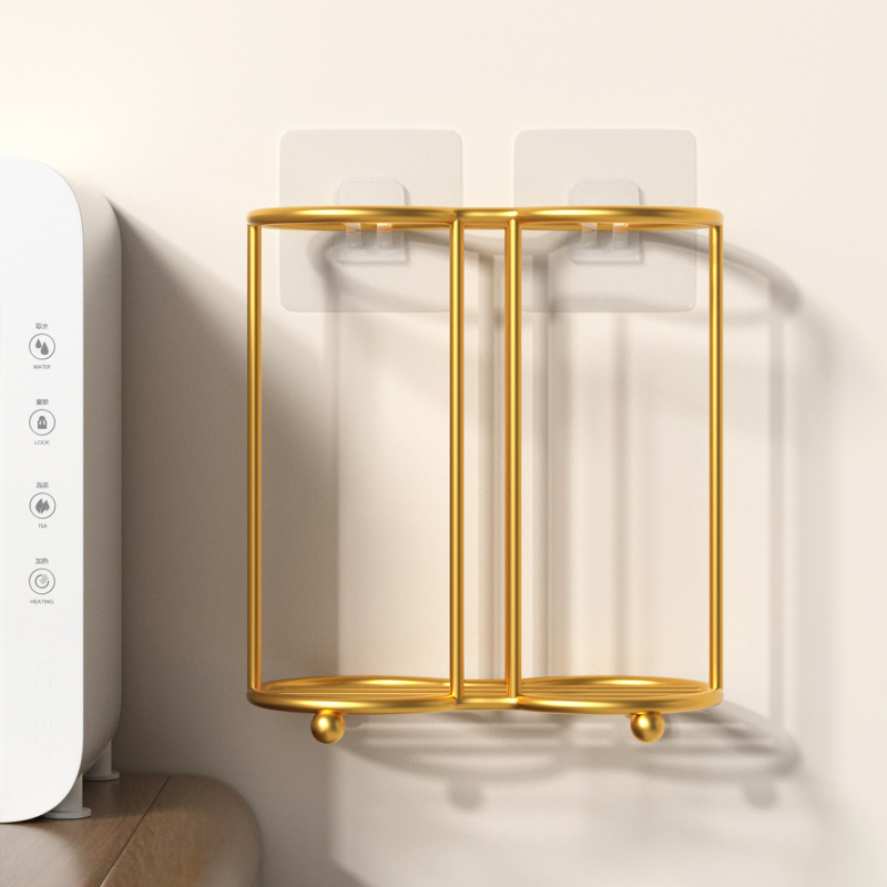 Suport de pahare montat pe perete, dublu etajat, din fier în stil art, rezistent la temperaturi înalte, montaj fără găuri