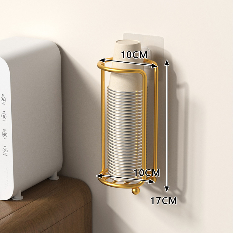 Suport de pahare montat pe perete, dublu etajat, din fier în stil art, rezistent la temperaturi înalte, montaj fără găuri