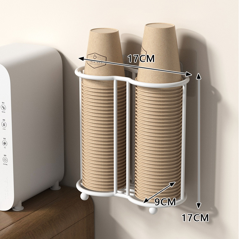 Suport de pahare montat pe perete, dublu etajat, din fier în stil art, rezistent la temperaturi înalte, montaj fără găuri