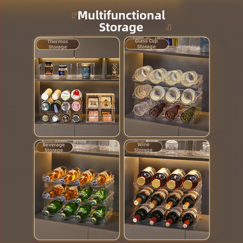 Asztali pohártartó, műanyag, 2 kg, konfigurációk: 3 vagy 4 rekesz, modern egyszerű stílus