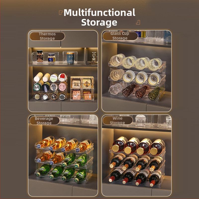 Asztali pohártartó, műanyag, 2 kg, konfigurációk: 3 vagy 4 rekesz, modern egyszerű stílus