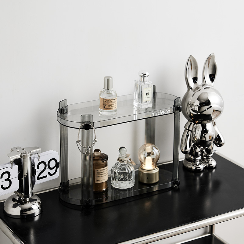 Stolni 3‑slojni PET regaľ za skladištenje, bez bušenja, japanskog stila, organizator kozmetike i dodataka