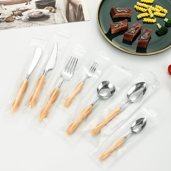 Σετ μαχαιροπίρουνα από ανοξείδωτο ατσάλι 304 — μαχαίρι, πιρούνι και κουτάλι, καθρέφτης φινίρισμα, μοντέρνο μινιμαλιστικό στυλ