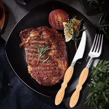 Σετ μαχαιροπίρουνα από ανοξείδωτο ατσάλι 304 — μαχαίρι, πιρούνι και κουτάλι, καθρέφτης φινίρισμα, μοντέρνο μινιμαλιστικό στυλ