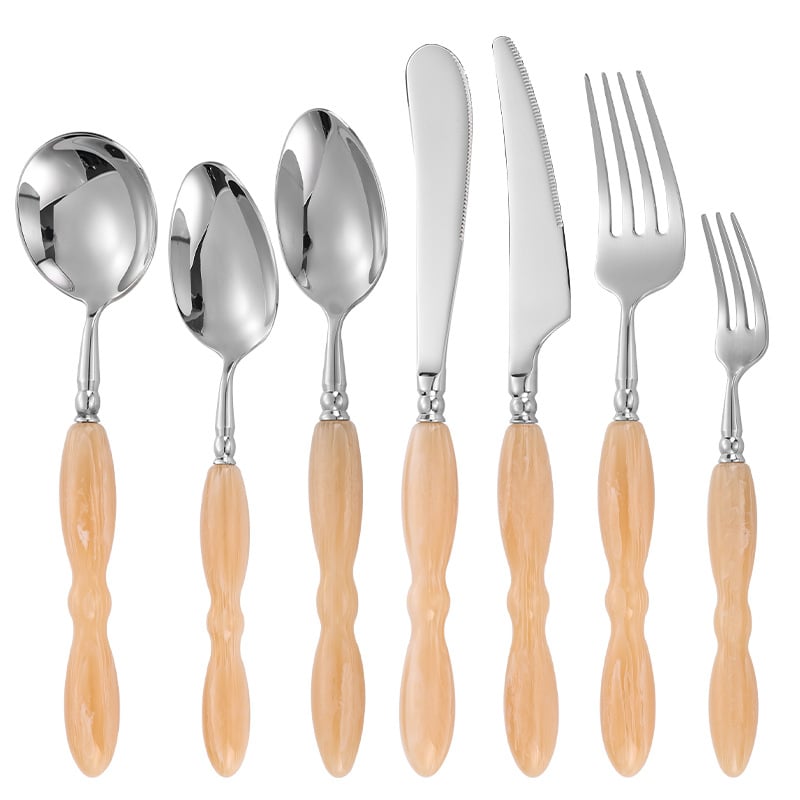 Σετ μαχαιροπίρουνα από ανοξείδωτο ατσάλι 304 — μαχαίρι, πιρούνι και κουτάλι, καθρέφτης φινίρισμα, μοντέρνο μινιμαλιστικό στυλ