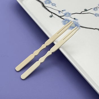 Heni Furculițe de fructe din bambus — lustruire mecanică, calitate de primă clasă