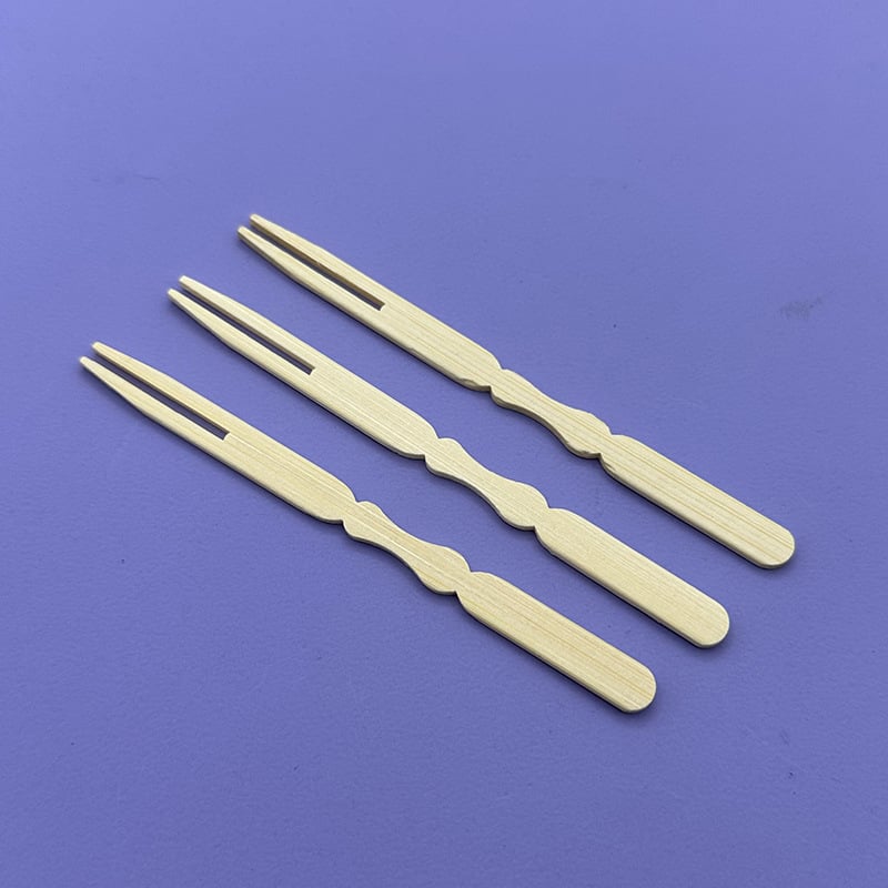 Heni Furculițe de fructe din bambus — lustruire mecanică, calitate de primă clasă