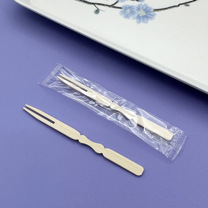 Heni Furculițe de fructe din bambus — lustruire mecanică, calitate de primă clasă