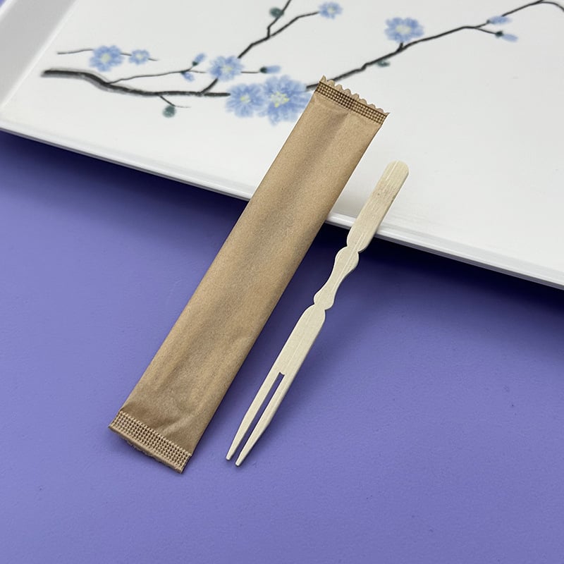 Heni Furculițe de fructe din bambus — lustruire mecanică, calitate de primă clasă