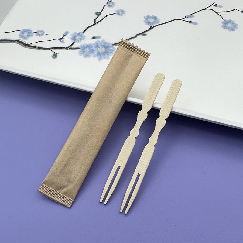 Heni Furculițe de fructe din bambus — lustruire mecanică, calitate de primă clasă