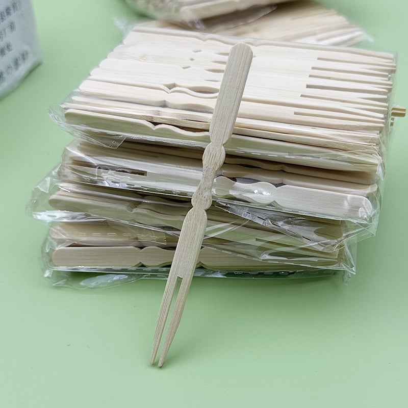 Heni Furculițe de fructe din bambus — lustruire mecanică, calitate de primă clasă