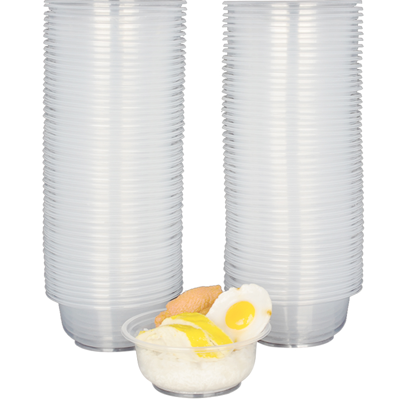 Boluri de supă rotunde din plastic, cu capac, de unică folosință, pentru takeout, nunți și uz casnic | cutie 20–50 bucăți | Non-biodegradabile | Procesare personalizabilă disponibilă