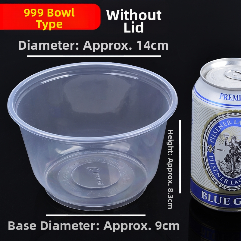 Jednorazové plastové okrúhle misky na polievku s vekom, na donášku a svadobné hostiny, domáce použitie | krabica 20–50 kusov | Nie sú biologicky odbúrateľné | Možnosť prispôsobeného spracovania