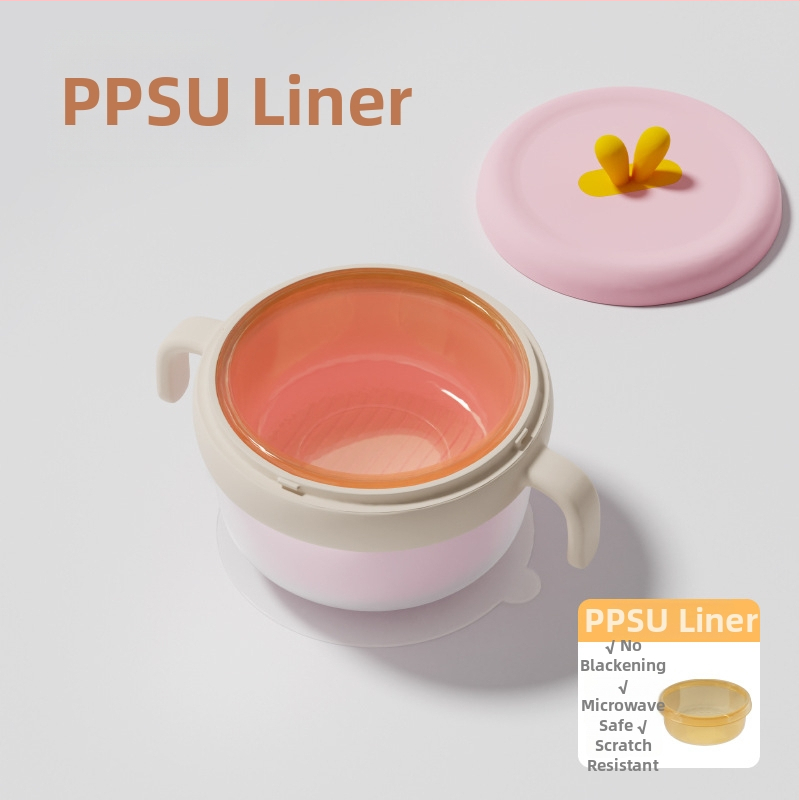 Dječja zdjela od 316 Nerđajućeg čelika, izolirana vodom, s usisnom protiv pada PPSU