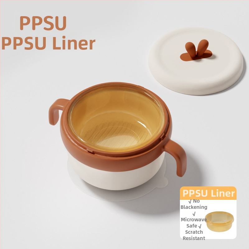 Dječja zdjela od 316 Nerđajućeg čelika, izolirana vodom, s usisnom protiv pada PPSU